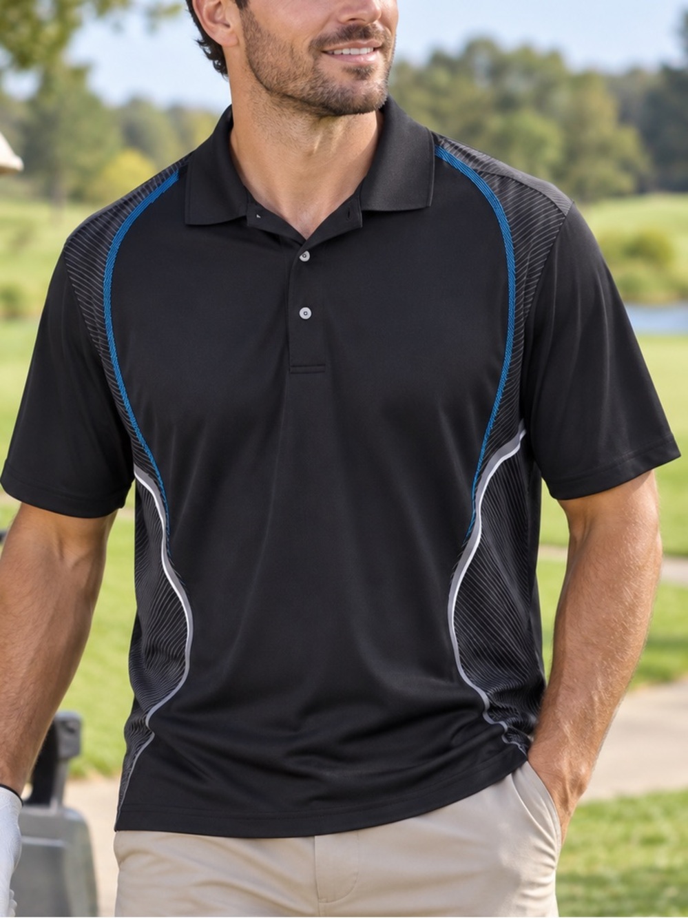 Ben Hogan Performance Men’s 2XL Golf Polo Black Blue Athletic Shirt